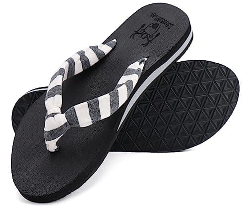 KuaiLu Arch Support Yoga Mat Thong Sandals for WomenComfortable Summer Beach Walking