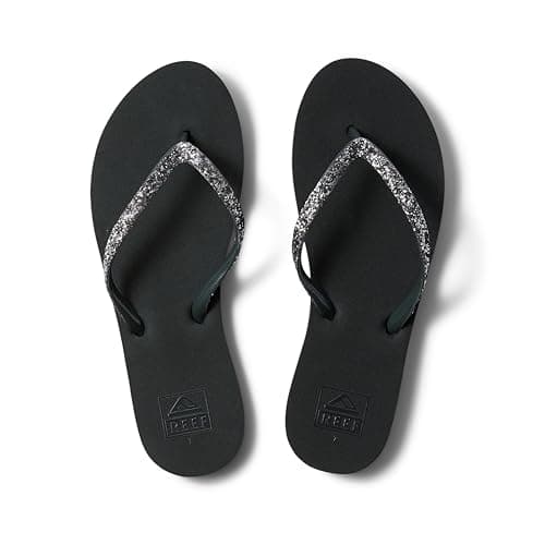 REEF Women's Stargazer Flip Flop, Lightweight & Soft Footbed, Thin Glitter Strap
