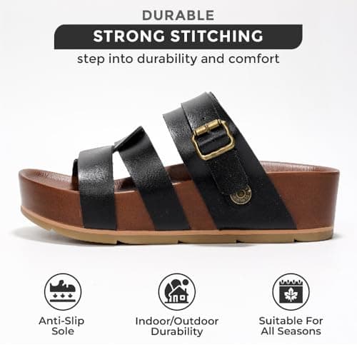 Proud Women's Cloud Platform Sandals - Memory Foam & Lightweight Non-Slip Beach Wedges