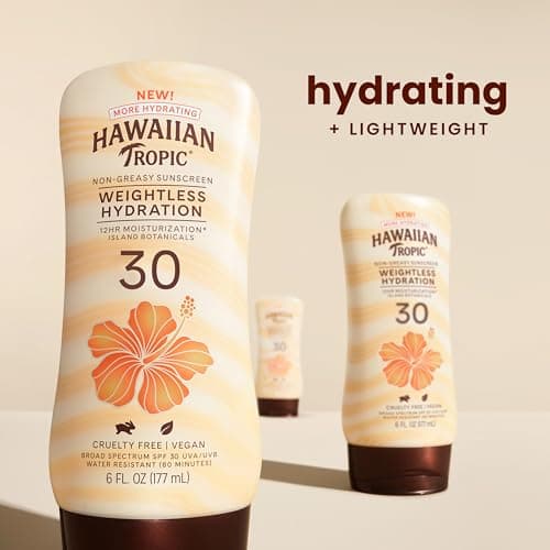 Hawaiian Tropic Weightless Hydration SPF 30 Sunscreen, 6oz Twin Pack