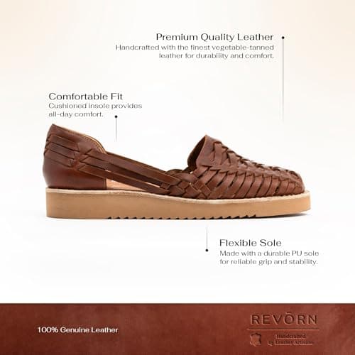 REVORN ALLURE Designer Huarache Women's Sandal | 100% Leather | Ultra Comfortable | Flexible Sole | Sophisticated Design