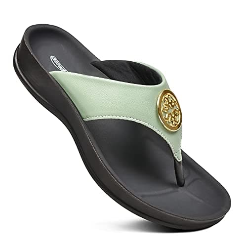 AEROTHOTIC Women's Strappy Arch Support Flip Flops Summer Essentials