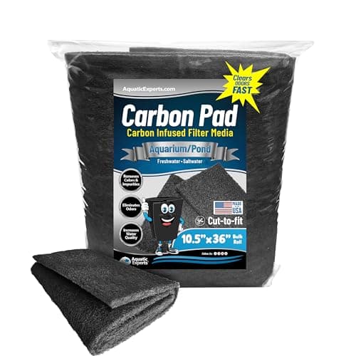 Crystal Clear Aquarium Carbon Pad - Fit to 10.5" x 36" Filters (Carbon Infused)