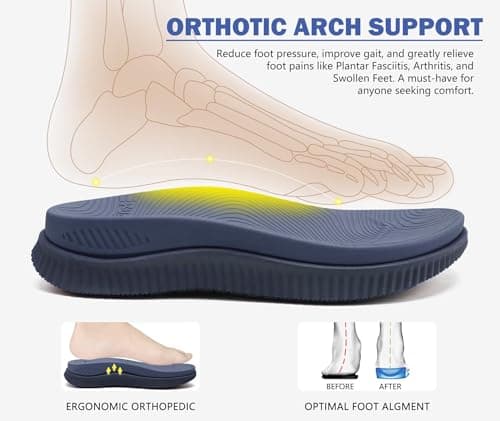 KuaiLu Men's Water Resistant Orthotic Flip Flops with Arch Support