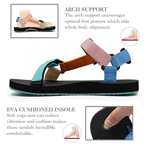 WateLves Women's Arch-Support Hiking Sandals for Outdoor Travel