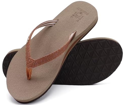 KuaiLu Women's Arch Support Yoga Mat Flip Flops