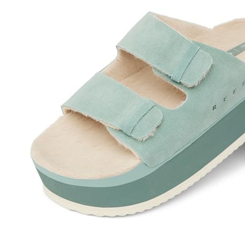 REEF Ojai Ciara Women's Platform Slide, Faux Fur Footbed