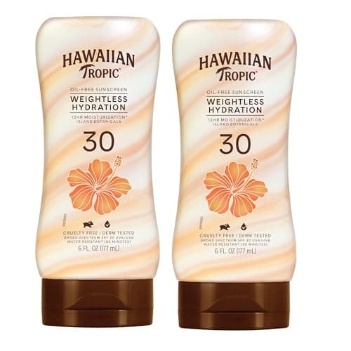 Hawaiian Tropic Weightless Hydration SPF 30 Sunscreen, 6oz Twin Pack