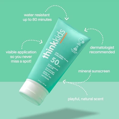 Thinksport Kids SPF 50+ Mineral Sunscreen - Water Resistant & Reef Friendly