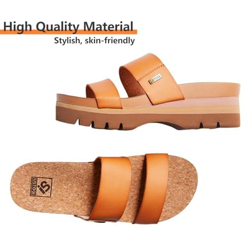 Ustogi Women's Higher Platform Arch Support Beach Sandals