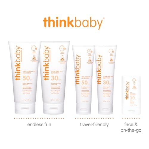 Thinkbaby SPF 50+ Mineral Sunscreen - Safe, Natural UVA/UVB Protection for Babies
