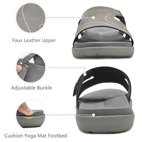 KuaiLu Women's Orthotic Yoga Mat Slides with Arch Support and Cushion