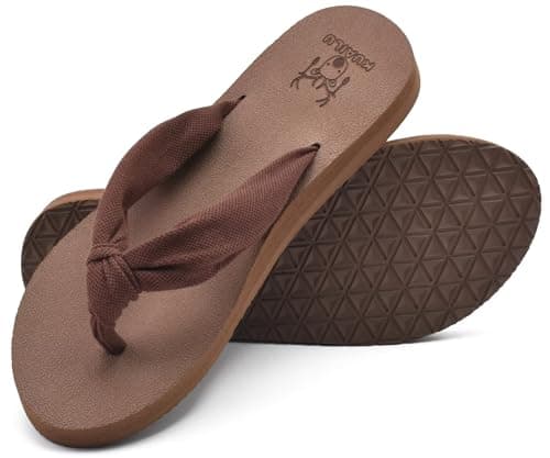 KuaiLu Arch Support Yoga Mat Thong Sandals for WomenComfortable Summer Beach Walking