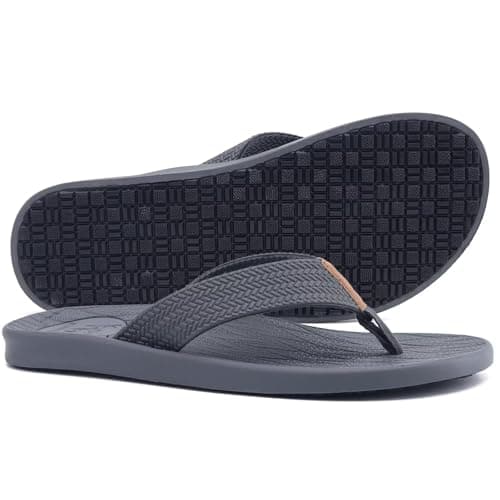 KuaiLu Mens Arch Support Summer Beach Flip FlopsComfortable Yoga Slippers