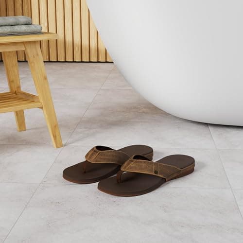 REEF Men's Lux Flip Flop, Ultra Soft Footbed, Full Grain Leather