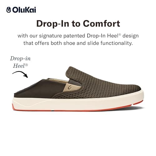 OLUKAI Lae'ahi Men's Slip-On Sneakers, Lightweight & Breathable, Water Resistant Heel