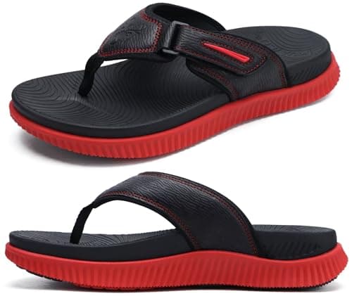 KuaiLu Men's Water Resistant Orthotic Flip Flops with Arch Support
