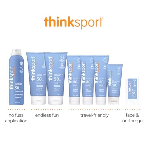 Thinksport Clear Zinc Oxide SPF 50 Sunscreen, 6 Fl Oz, Water Resistant & Reef Safe
