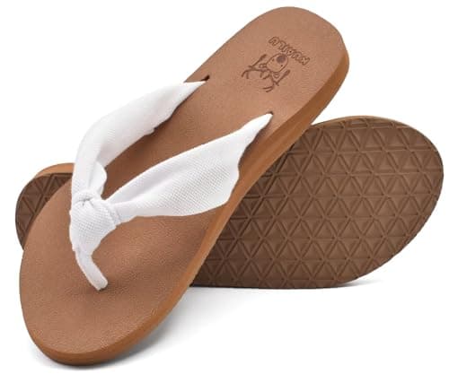 KuaiLu Arch Support Yoga Mat Thong Sandals for WomenComfortable Summer Beach Walking