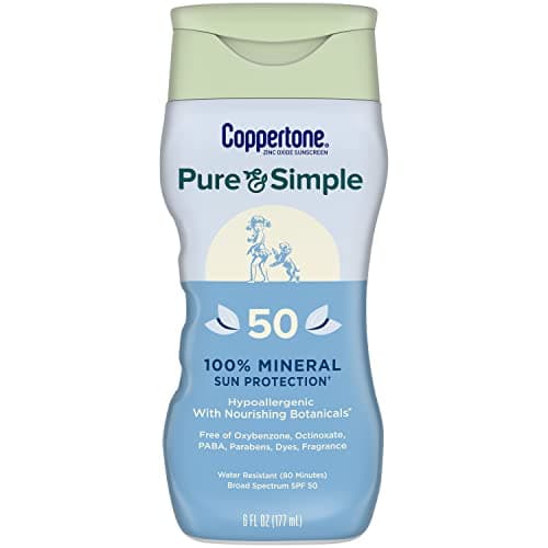 Coppertone Pure & Simple Broad Spectrum SPF 50 Sunscreen Lotion, 6 Oz
