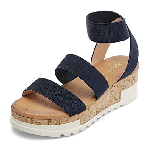 Dream Pairs Women's Open Toe Ankle Strap Casual Flatform Sandals