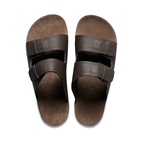 REEF Ojai Two Bar Women's Slide Sandal, Premium Leather, Soft Cushion Footbed