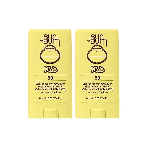 Sun Bum Kids SPF 50 Clear Face Stick | Reef Act Compliant | 0.53 oz (Pack of 2)