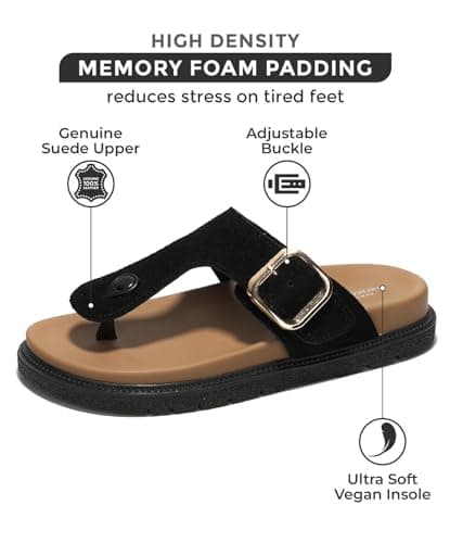 Freida Women's Genuine Suede Platform Sandals Memory Foam Insoles Summer Essentials