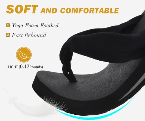 KuaiLu Arch Support Yoga Mat Thong Sandals for WomenComfortable Summer Beach Walking