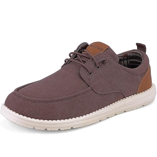 ASITVO Men's Wide Fit Canvas Loafers Casual Walking Shoes