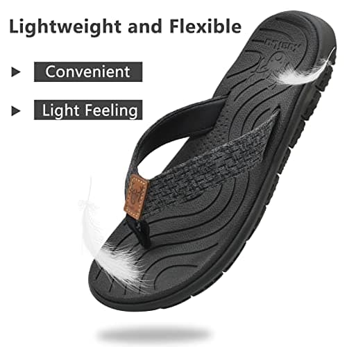 KuaiLu Women's Casual Comfortable Cushion Arch Support Flip Flops