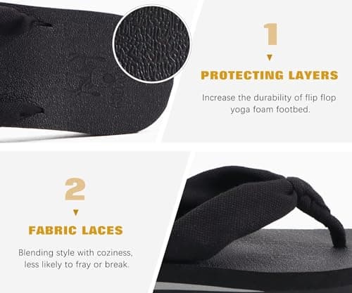KuaiLu Arch Support Yoga Mat Thong Sandals for WomenComfortable Summer Beach Walking