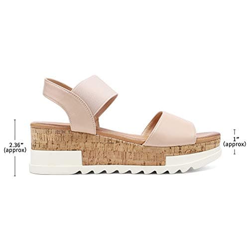 Dream Pairs Women's Open Toe Ankle Strap Casual Flatform Sandals