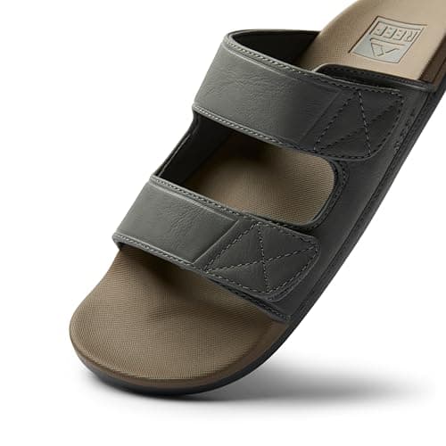 REEF Men's Tradewind Slides, Ultra Soft Footbed, Adjustable Velcro Straps