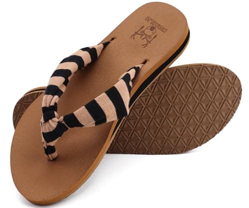 KuaiLu Arch Support Yoga Mat Thong Sandals for WomenComfortable Summer Beach Walking