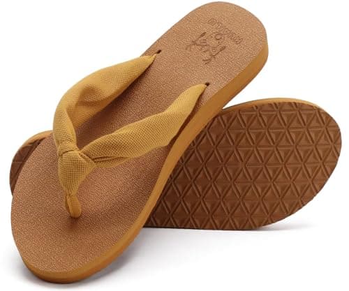 KuaiLu Arch Support Yoga Mat Thong Sandals for WomenComfortable Summer Beach Walking