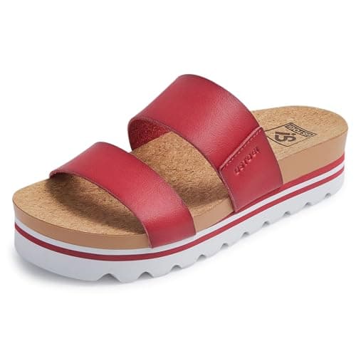 Ustogi Arch Support Flatform Sandals for Women Summer Cushioned Beach Slides