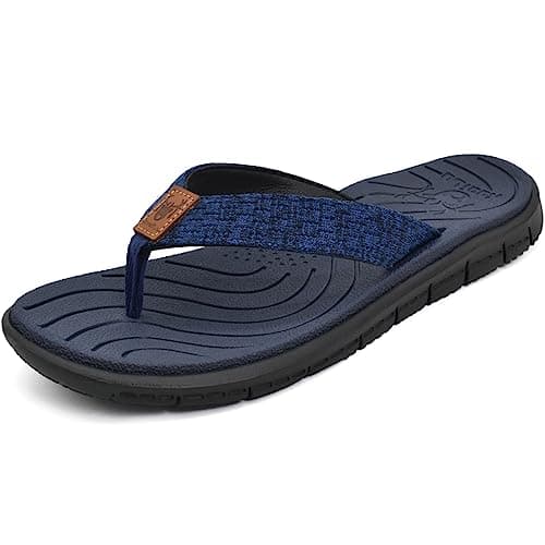 KuaiLu Women's Casual Comfortable Cushion Flip Flops with Arch Support