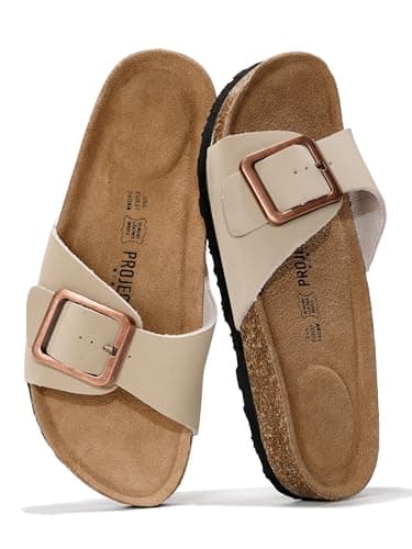 Project Cloud Women's Comfortable Memory Foam Genuine Leather Sandals