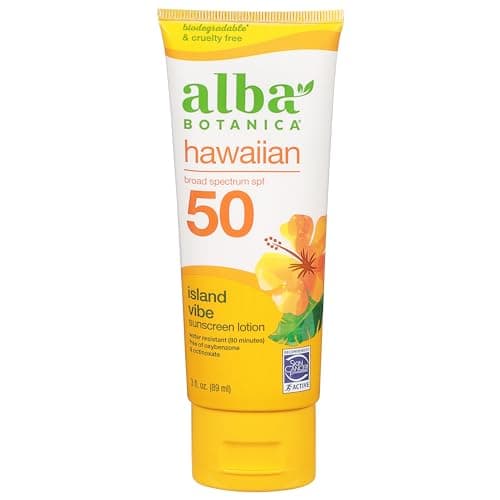 Alba Botanica Island Vibe SPF 50 Sunscreen Lotion, 3 Oz