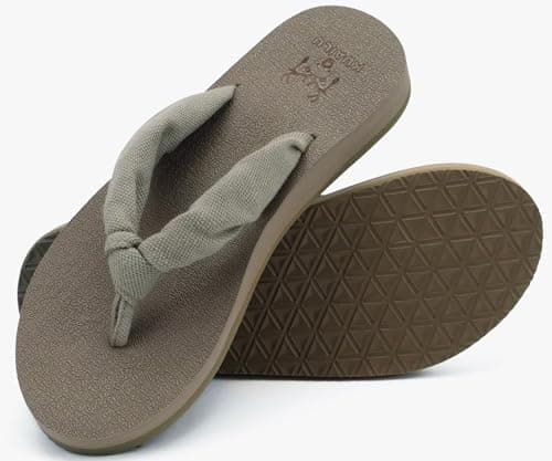 KuaiLu Arch Support Yoga Mat Thong Sandals for WomenComfortable Summer Beach Walking