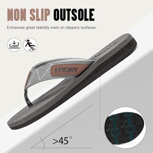 FITORY Men's Comfortable Flip-Flops for Beach and Slippers