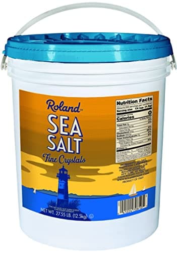 Roland Foods Fine Sea Salt, 27.55-Pound Bucket
