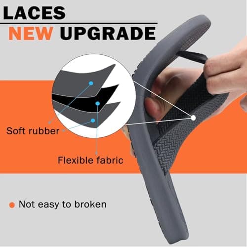 KuaiLu Mens Arch Support Summer Beach Flip FlopsComfortable Yoga Slippers