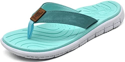 KuaiLu Women's Casual Comfortable Cushion Flip Flops with Arch Support