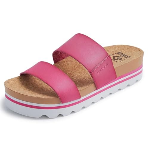 Ustogi Arch Support Flatform Sandals for Women Summer Cushioned Beach Slides
