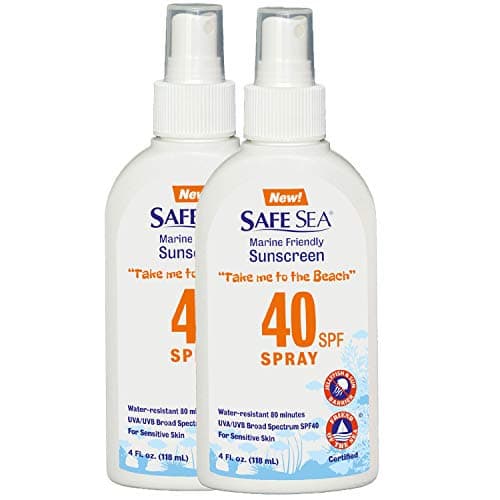 Coral Reef-Safe SPF 40+ Waterproof Sunscreen, Anti-Jellyfish Sting – Body & Face 4 Fl oz Spray