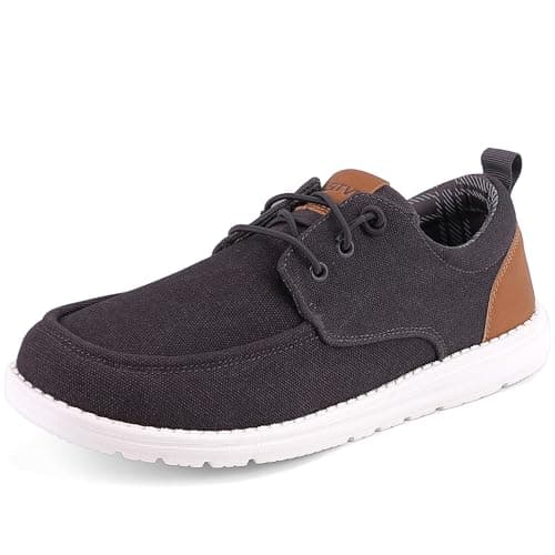 ASITVO Men's Wide Fit Canvas Loafers Casual Walking Shoes