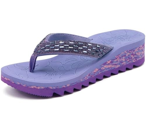 ONCAI Women's Rhinestone Flip Flops for Summer Comfort and Style