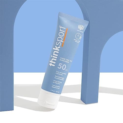 Thinksport Clear Zinc Oxide SPF 50, Reef Safe, Broad Spectrum Sunscreen, 3 Fl Oz